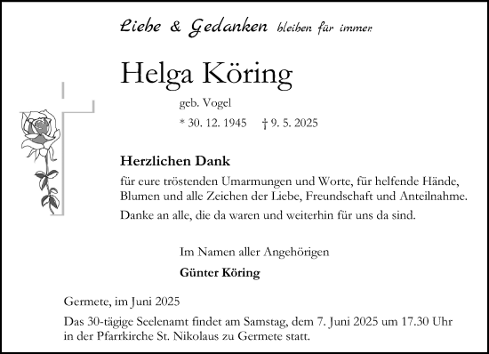 Traueranzeige von Helga Köring von Neue Westfälische und Westfalen-Blatt
