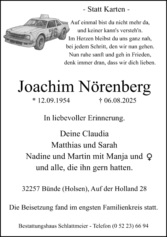 Traueranzeige von Joachim Nörenberg von Neue Westfälische und Westfalen-Blatt