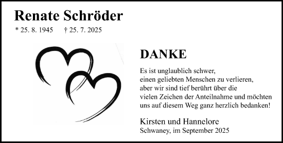 Traueranzeige von Renate Schröder von Neue Westfälische und Westfalen-Blatt