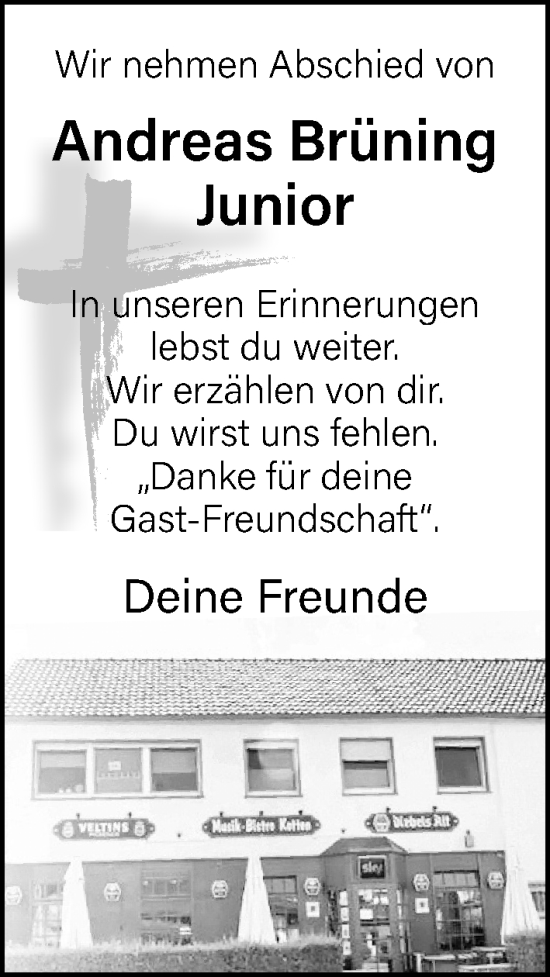 Traueranzeige von Andreas Brüning von Neue Westfälische und Westfalen-Blatt