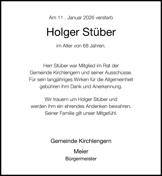 Traueranzeige von Holger Stüber von Neue Westfälische und Westfalen-Blatt