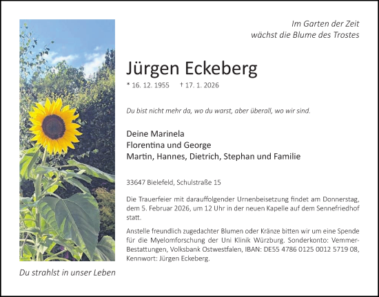 Traueranzeige von Jürgen Eckeberg von Neue Westfälische und Westfalen-Blatt