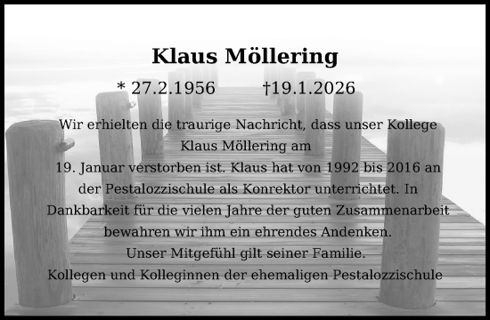 Traueranzeige von Klaus Möllering von Neue Westfälische und Westfalen-Blatt