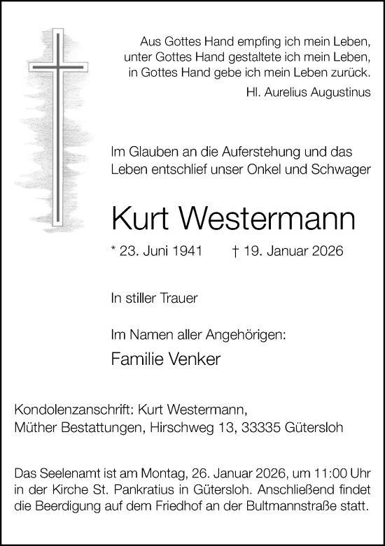 Traueranzeige von Kurt Westermann von Neue Westfälische und Westfalen-Blatt