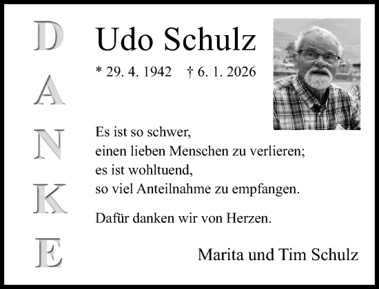 Traueranzeige von Udo Schulz von Neue Westfälische und Westfalen-Blatt