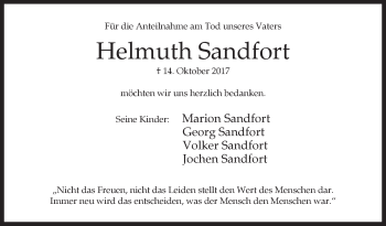 Traueranzeige von Helmuth Sandfort von Westfalen-Blatt