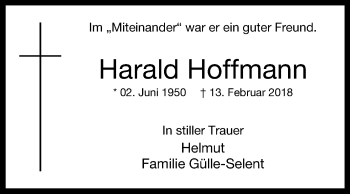 Traueranzeige von Harald Hoffmann von Westfalen-Blatt