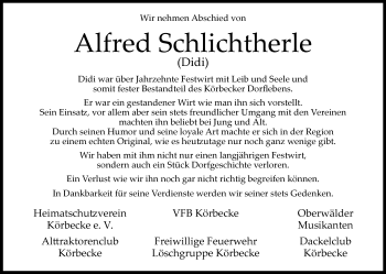 Traueranzeige von Alfred Schlichtherle von Westfalen-Blatt