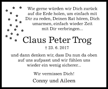 Traueranzeige von Claus-Peter Trog von Westfalen-Blatt