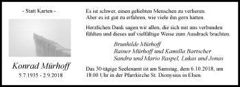 Traueranzeige von Konrad Mürhoff von Westfalen-Blatt