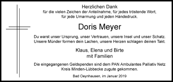 Traueranzeige von Doris Meyer von Westfalen-Blatt