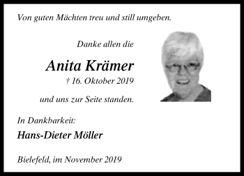 Traueranzeige von Anita Krämer von Westfalen-Blatt