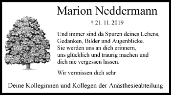 Traueranzeige von Marion Neddermann von Westfalen-Blatt