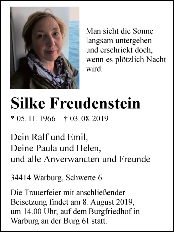 Traueranzeige von Silke Freudenstein von Westfalen-Blatt