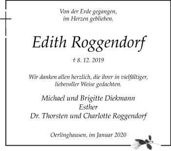 Traueranzeige von Edith Roggendorf von Westfalen-Blatt