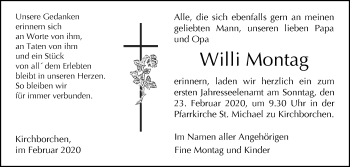 Traueranzeige von Willi Montag von Westfalen-Blatt