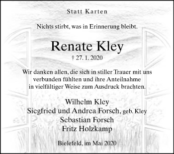 Traueranzeige von Renate Kley von Westfalen-Blatt