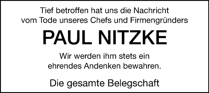  Traueranzeige für Paul Nitzke vom 09.01.2021 aus Westfalen-Blatt