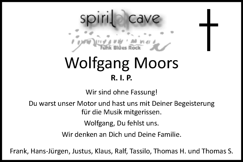  Traueranzeige für Wolfgang Moors vom 30.01.2021 aus Westfalen-Blatt