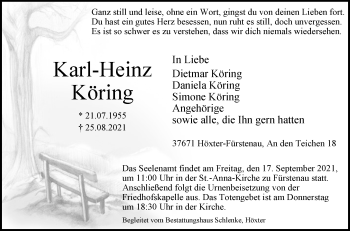 Traueranzeige von Karl-Heinz Köring von Westfalen-Blatt