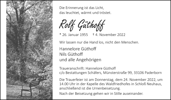Traueranzeige von Rolf Güthoff von Westfalen-Blatt