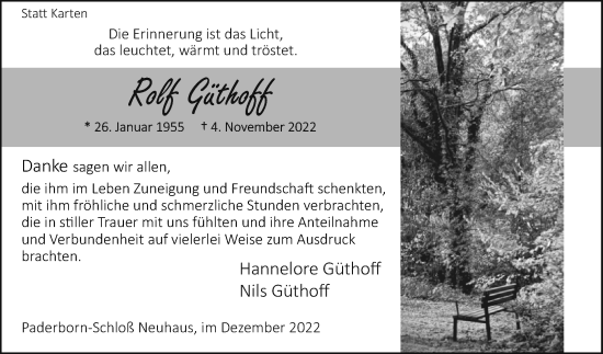 Traueranzeige von Rolf Güthoff