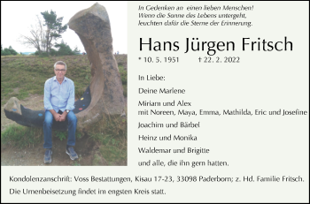 Traueranzeige von Hans Jürgen Fritsch von Westfalen-Blatt