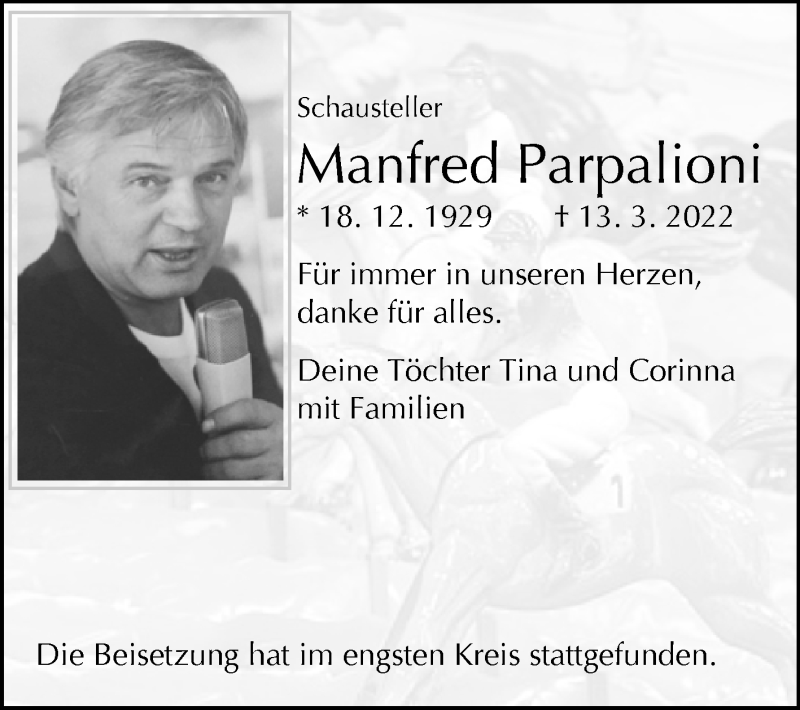  Traueranzeige für Manfred Parpalioni vom 19.03.2022 aus Westfalen-Blatt