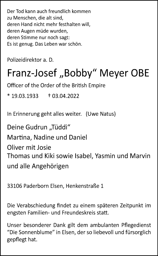  Traueranzeige für Franz-Josef Meyer vom 09.04.2022 aus Westfalen-Blatt