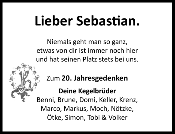 Traueranzeige von Sebastian  von Westfalen Blatt