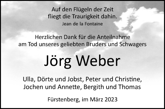 Traueranzeige von Jörg Weber von Westfalen-Blatt