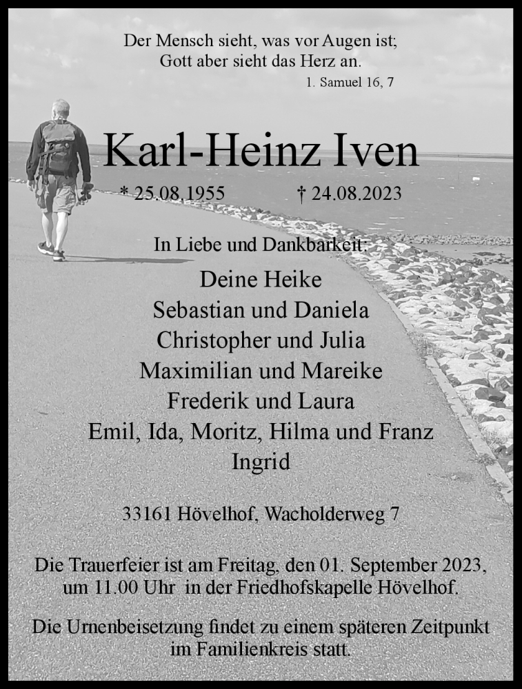  Traueranzeige für Karl-Heinz Iven vom 30.08.2023 aus Westfalen Blatt