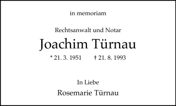 Traueranzeige von Joachim Türnau von Westfalen Blatt