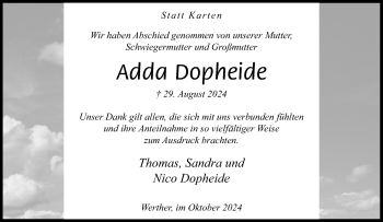Traueranzeige von Adda Dopheide von Westfalen Blatt