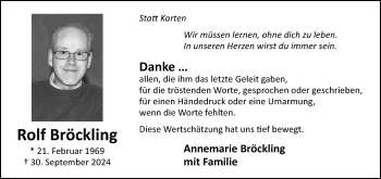 Traueranzeige von Rolf Bröckling von Westfalen Blatt