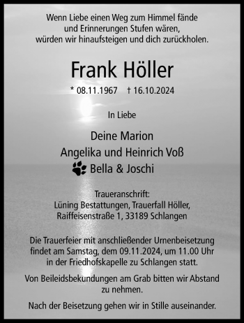 Traueranzeige von Frank Höller von Westfalen Blatt