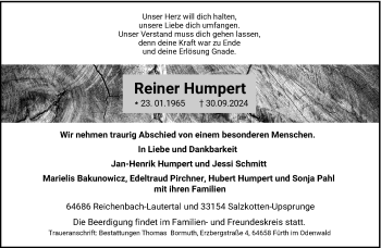 Traueranzeige von Reiner Humpert von Westfalen Blatt