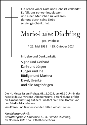 Traueranzeige von   von Westfalen Blatt