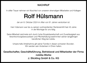 Traueranzeige von Rol Rolf von Westfalen Blatt