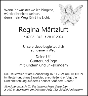 Traueranzeige von   von Westfalen Blatt