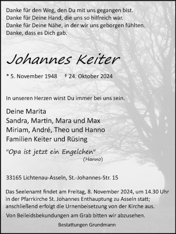 Traueranzeige von   von Westfalen Blatt