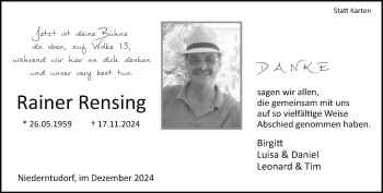 Traueranzeige von Rainer Rensing von Westfalen Blatt