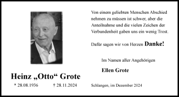 Traueranzeige von Heinz Otto Grote von Westfalen Blatt