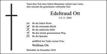 Traueranzeige von Edeltraud Ott von Westfalen Blatt