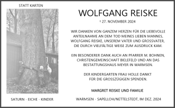Traueranzeige von Wolfgang Reiske von Westfalen Blatt