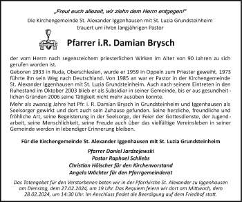 Traueranzeige von Damian Brysch von Westfalen Blatt