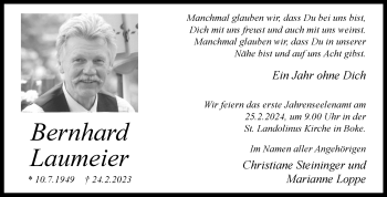 Traueranzeige von Bernhard Laumeier von Westfalen Blatt