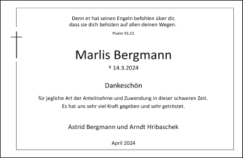 Traueranzeige von Marlis Bergmann von Westfalen Blatt