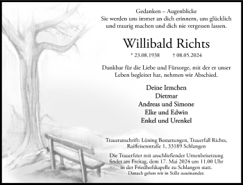Traueranzeige von Willibald Richts von Westfalen Blatt