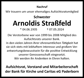 Traueranzeige von Maria Arnoldis Straßfeld von Westfalen Blatt